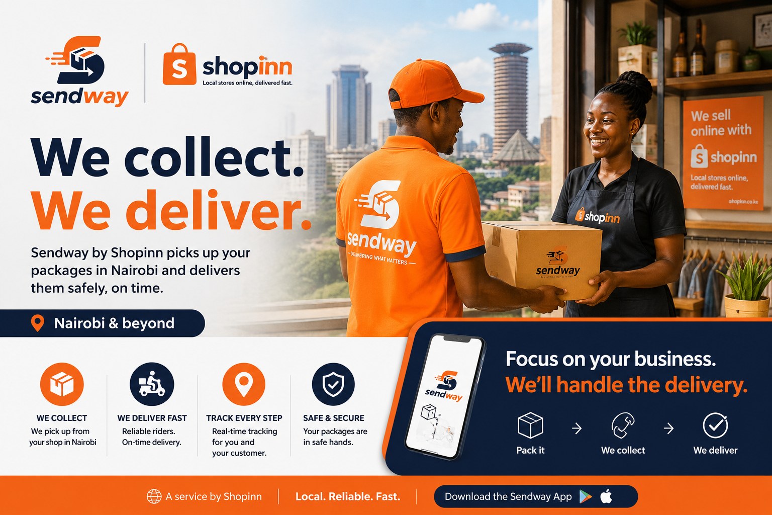 Sendway by Shopinn — we collect your packages in Nairobi and deliver them safely, on time